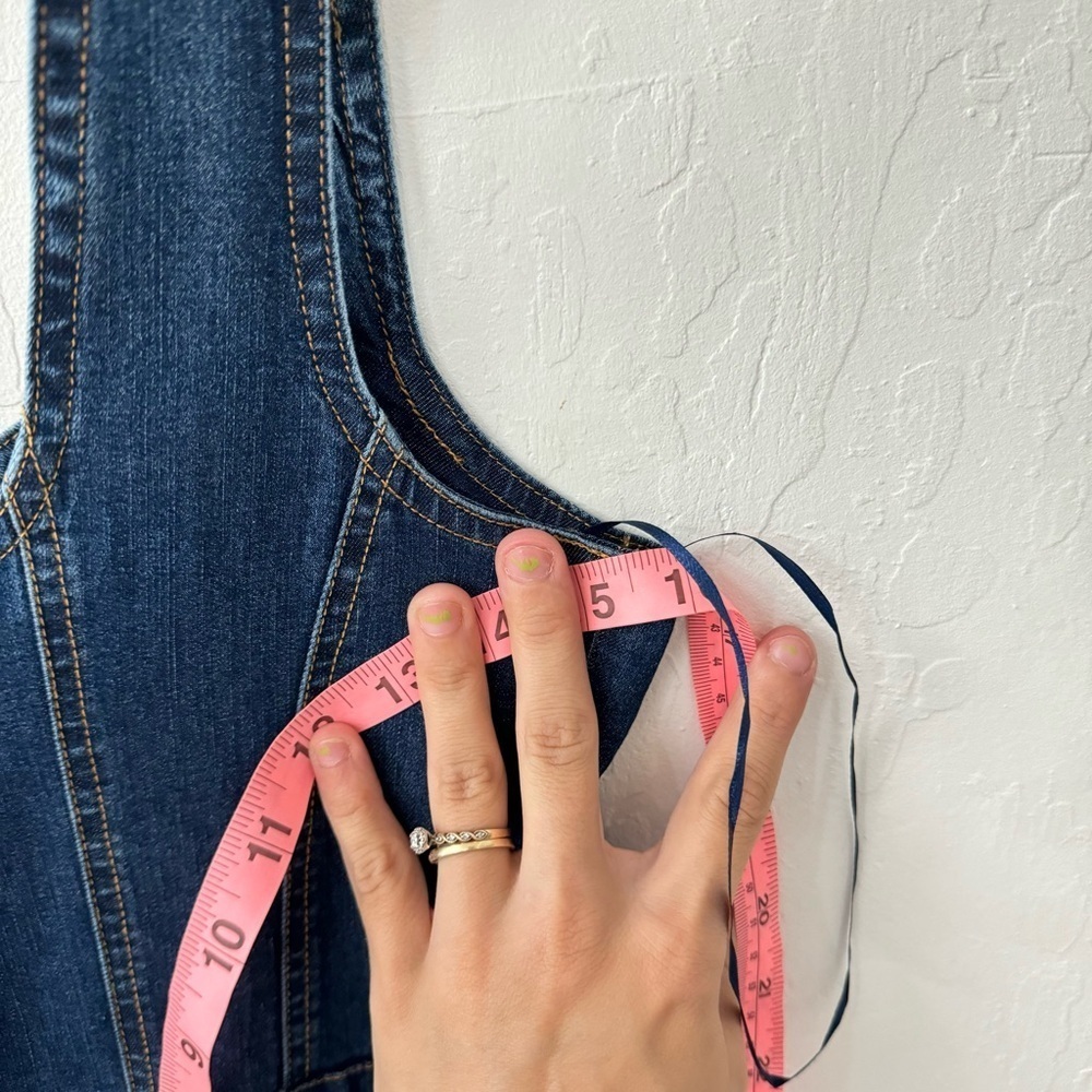 Tractr Denim Farm Western Boho Pleated Tank Zip Back Midi Dress Medium - Picture 8 of 9